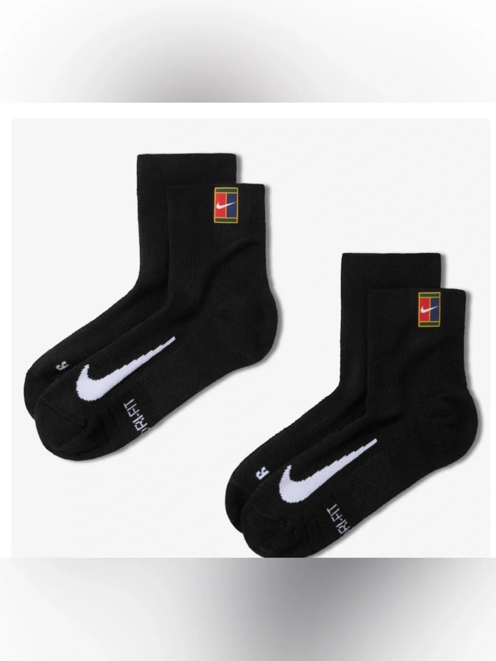 New Nike Court Multiplier Max Ankle Socks 4 Pairs Black Sportswear Sz L (8-12)